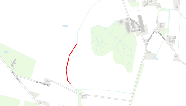 Kort over projektstrækningen i Madebæk